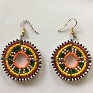 BEADED EARRINGS PIERCED